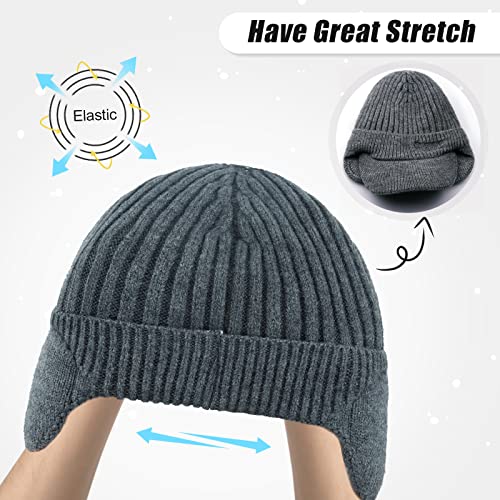 Bavst Hat For Men Knitted Beanie Women Winter Hats Men’s Stretchy Caps Outdoor Beanies Fleece Lined Ear Warmer (Dark Grey) #TOP1