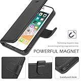 iPhone SE Hülle iPhone 5 Hülle iPhone 5s Hülle, TUCCH Handyhülle iPhone SE / 5s / 5 Schutzhülle [Lebenslange Garantie] mit [Aufstellfunktion] [Kartenfach] [Magnetverschluss], Schwarz - 5
