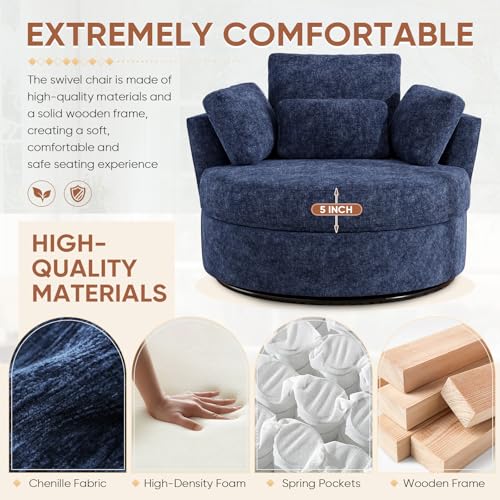 Sillón Plegable Chenille Azul marino miniatura 5