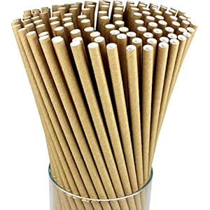 150-Pack CRAFT 100% Compostable Brown Paper Straws – Eco-Friendly, Biodegradable Drinking Straws for Weddings, Anniversaries, Parties, Holiday Events, Bulk Projects Sustainable Green Alternatives