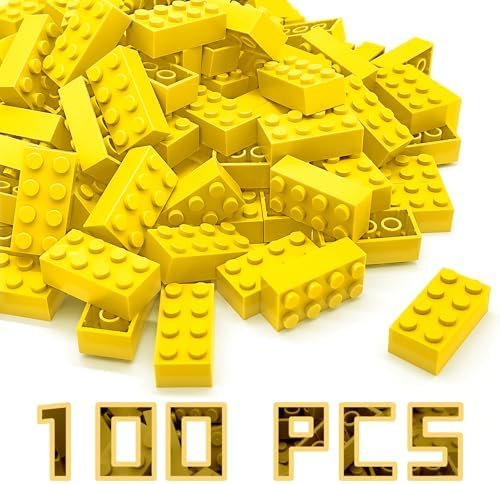 Amazon.com: Classic Building Brick 2x4 100 Pieces, Compatible with LEGO ...