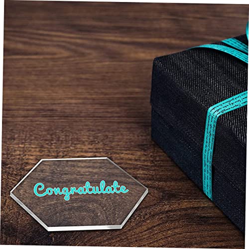 NUOBESTY 20 Unidades Chapa Acrílica Placas Acrílicas Hexagonais Sinal De Nome De Convidado Diy Arte