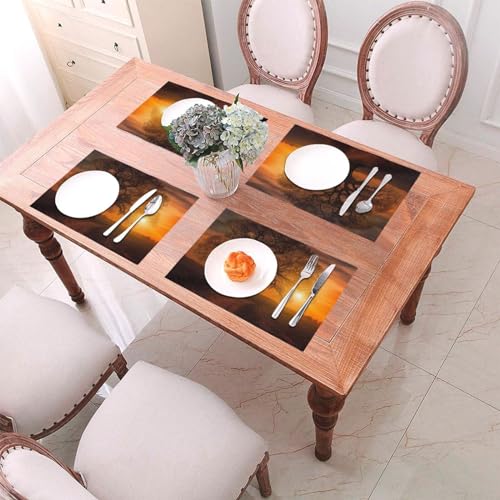 Sets de table résistants à la chaleur et antidérapants en PVC lavable pour cuisine - 6