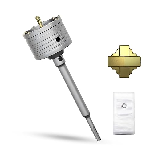 Miniatura 27 de Sierra de agujero de hormigón de 4", sierra de agujero de mampostería de 100 mm, con varilla de conexión SDS Plus de 220 mm para perforación de