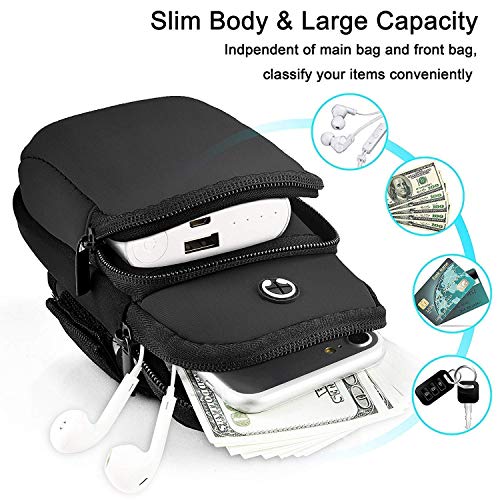 Image of Universal Running Water Resistant Washable Mobile Holder Arm Band for Fitness Gym Outdoor Sports for All Smart Phones (Deep Black)