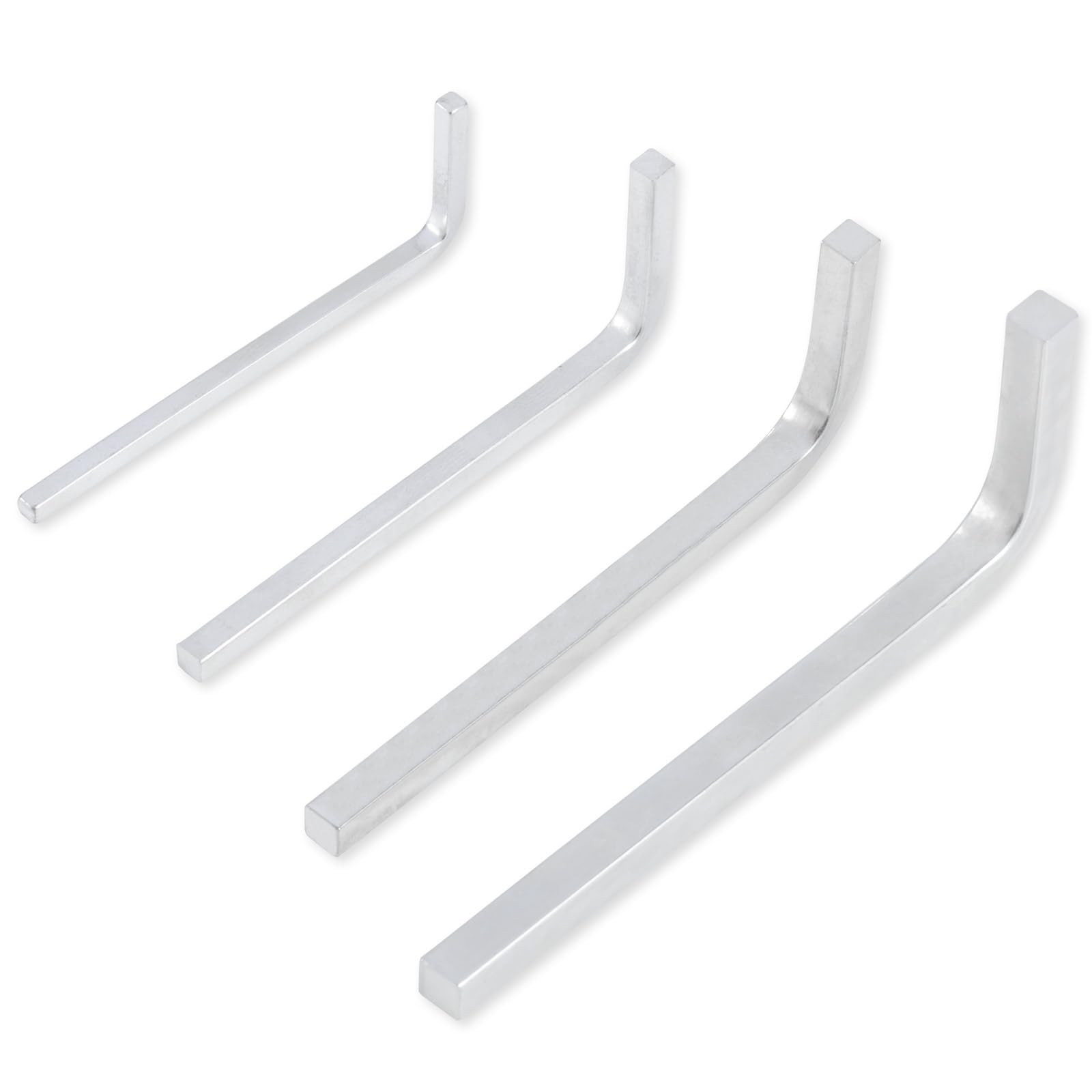 4pcs Square Head Wrench Set, 0.12in 0.16in 0.2in 0.24in Chrome Vanadium Steel L-Shaped Wrench Reliable Square Key Wrench Set Elbow Wrench Set for Pocket Hole Screws