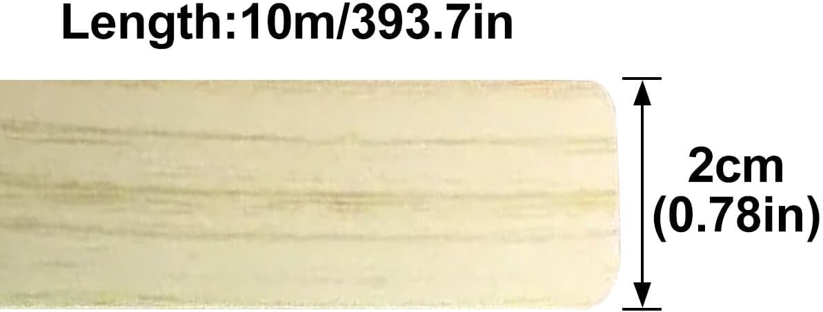 ECYC 0.78 inch x 32.81 ft Wood Grain Edge Banding, Pre-glued Flexible Wood Veneer Roll Decorative Edge Banding Strip Edging Tape for Cabinet Repair & Furniture Restoration, 14