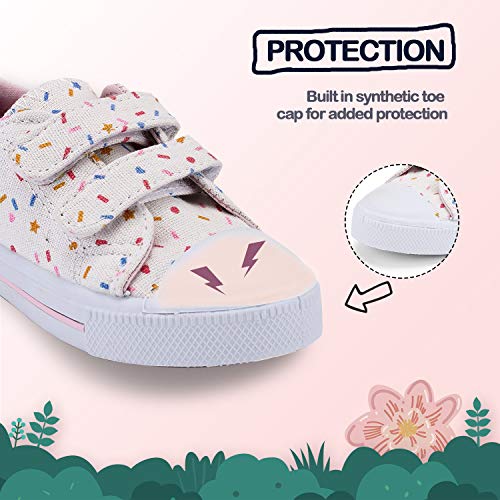 K Komforme Toddler Sneakers For Boys And Girls Cartoon Dual Hook And Loops Sneakers Baby Canvas Shoes, Size 8 Toddler, Colorful #TOP3