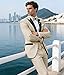 SHUZHXLZANGY Tuxedo Suits for Men 3 Piece Slim Fit Suit Cream Green Wedding Suits for Groom 3XL