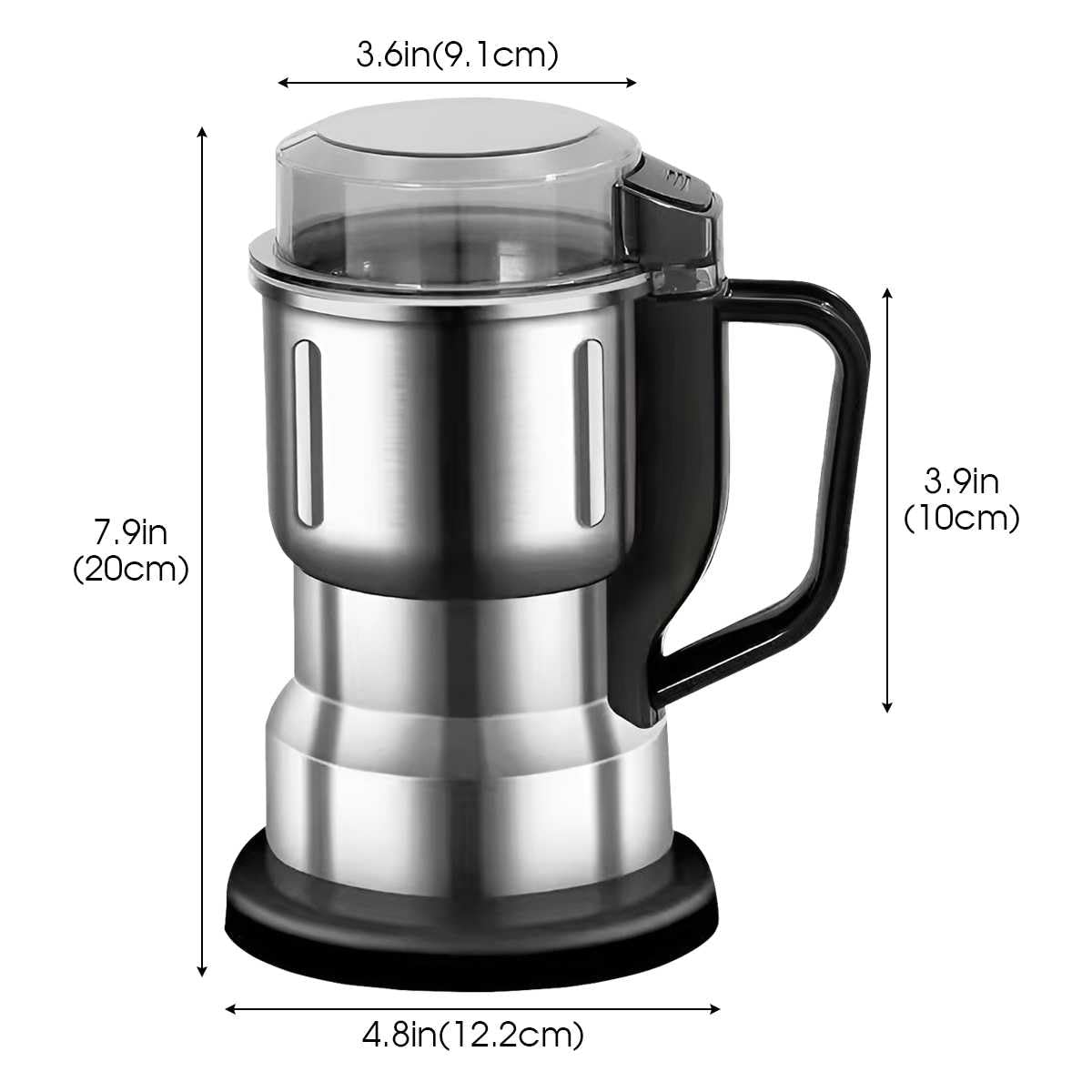 Macinacaffè Elettrico LULUWA, 200W Coffee Grinder, 500ml Macina Chicchi di Caffè in Acciaio Inossidabile per Macinare Caffè Spezie Noci Pepe e Zucchero