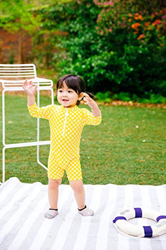 Image of VAENAIT BABY Girls One-Piece Swimsuit, UPF 50+ Long Sleeve Rash Guard, Ruffle Swimwear Infant & Toddler for 0-2 Years