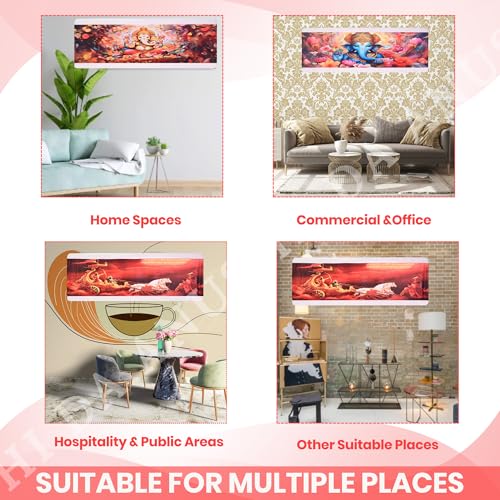 Image of Printed Split Ac Cover Combo Indoor Unit For 1.5 Ton Capacity AC, Inner Unit Ac Cover, All Weather Cover /Attractive Digital Prints /Dustproof /Water Resistant