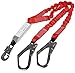 Dual Leg Stretch Lanyard w/Rebar, Fall Arrest Safety Harness Shock Resistant lanyard with energy absorption