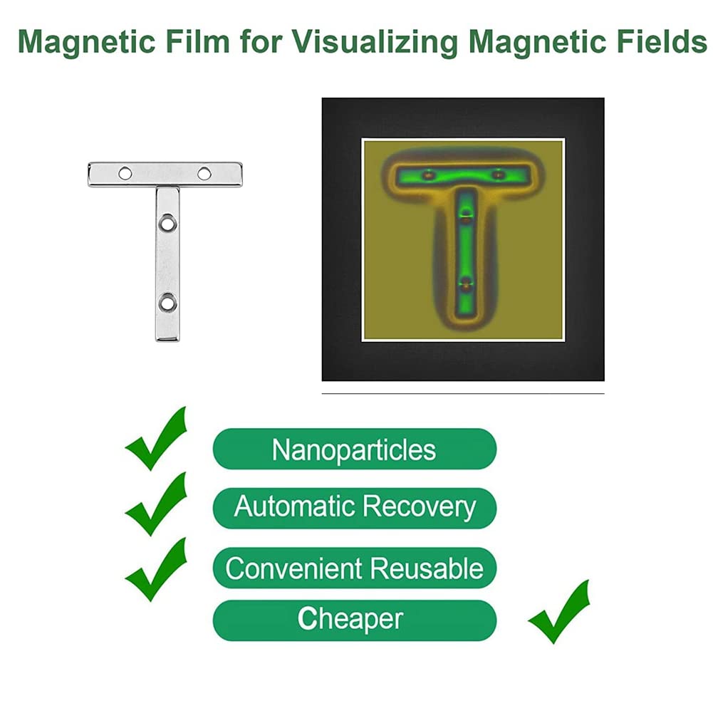 Papier Magnétique 50x50 Mm – Film Visualisation Champs Magnétiques Pour Aimants Permanents, Projets Scientifiques, Éducation STEM & Recherche