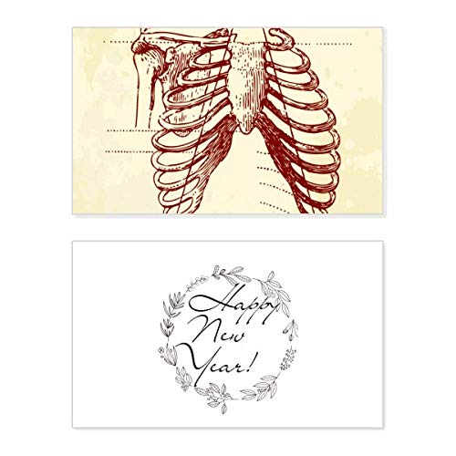 Tarjeta de Año Nuevo Sketching Skeleton, conecta desde el corazón con arte anatómico