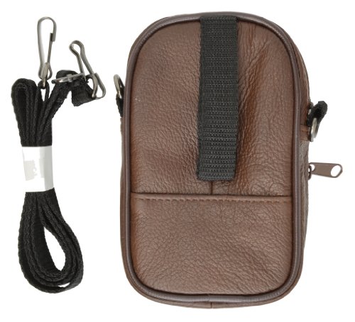 MARSHAL 100% Leather Camera Pouch with Strap with Extra ZipperCompartment2