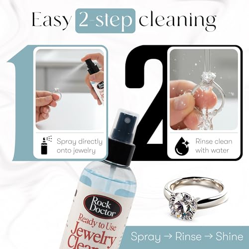 Rock Doctor Jewelry Cleaner, Gentle Solution for Diamonds, Gold, Silver, Pearls, & Precious Stones – Restores Sparkle & Shine – 8 oz - Thumbnail 3