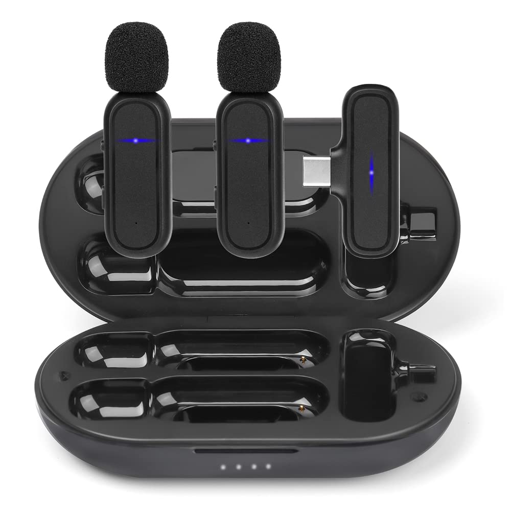 Wireless Lavalier Microphone for Android Phone, USB-C Clip On Microphone, Plug-Play Type-c Wireless Lapel Mic for Video Recording, TikTok, Vloggers, 3 Modes Noise Reduction