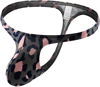 Mens Low Waist Leopard Pattern G-String Thongs Underwear Bulge Pouch Thong Panties Undies