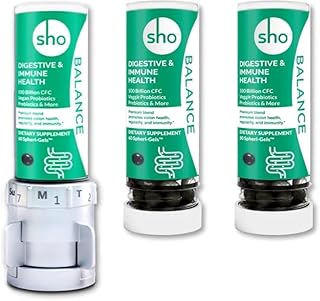 SHO Balance 100 Billion CFU Prebiotics & Probiotics for IBS, Bloating, Constipation, Digestive Health, Gut Health & Weight Loss Vegan Supplement for Women & Men with 2 Refill Bottles
