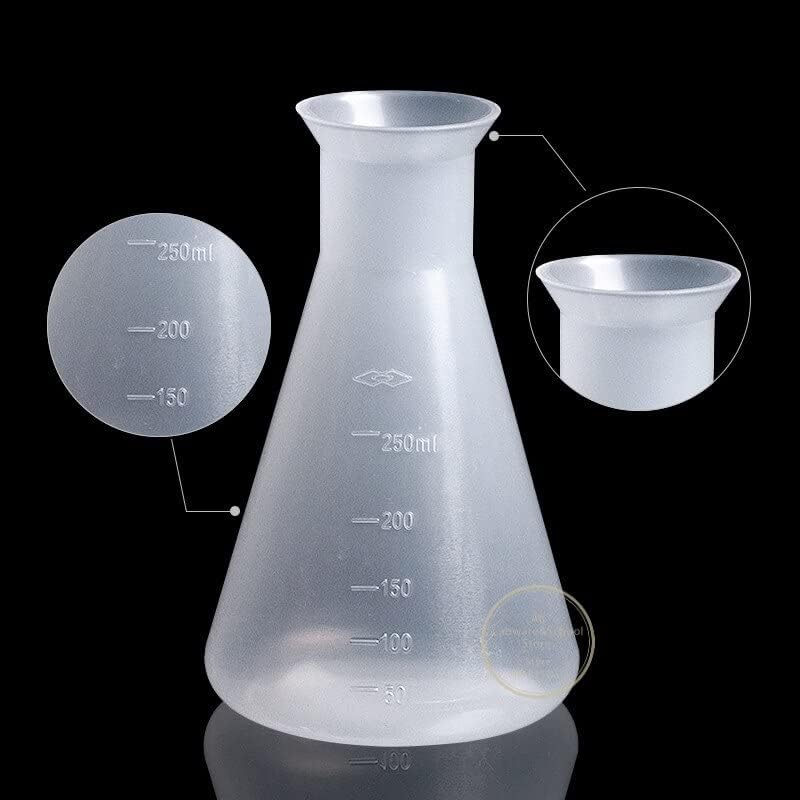 50ml to 2000ml Lab Plastic erlenmeyer Flask conical Container Bottle for Laboratory Experiment (Size : 50ml 10pcs)