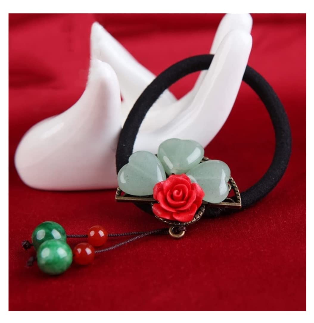 RUVOO Haargummi Scrunchies Retro Fächerförmiger Haarring Half-Tie Elastic Hair Rope Coil Hair Pferdeschwanz Gummiband Haargummis Haarschmuck
