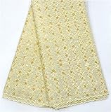 Amibric Blue Nigerian Lace Fabric with Glitter Sequins Latest French Lace Hand Cut African Swiss Organza Lace Fabric Material Lace Fabrics for Bridal Sewing Materials Fabric