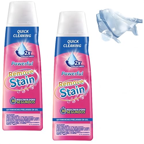 Limpiador de ropa en gel para manchas de alta resistencia, Nano quitamanchas en gel de limpieza rápida, Quitamanchas activo para ropa, Quitamanchas sin lejía, Secado rápido de ropa (2 Piezas)