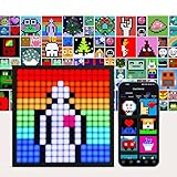 Buyya LED Pixel Art Display - 16x16 Smart Clock RGB Pixel Matrix Panel DIY Graffiti Animations Patterns Text Programmable LED Sign for Living Room Bedroom Game Room, for Kids Adults