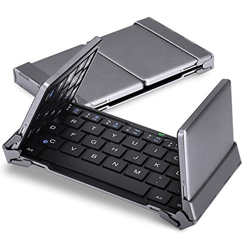 MoKo Universal Ultra-Slim Aluminum Wireless Foldable Bluetooth Keyboard - Black