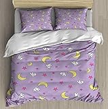 Usagi Blanket Bedding Duvet Cover with 2 Pillows Simple Style Bedding Set Relaxed Soft Twin ( Duvet Cover 68'*86' ) Casual Modern Home Pattern Style