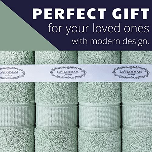 Monogrammed Towel Set, Personalized Gift, Set Of 3- Block Letter Embroidered Turkish Towels Set - 1 Bath & 1 Hand Towel, 1 Washcloth, Highly Absorbent, Super Soft 100% Cotton, Initial - C, Green #TOP3