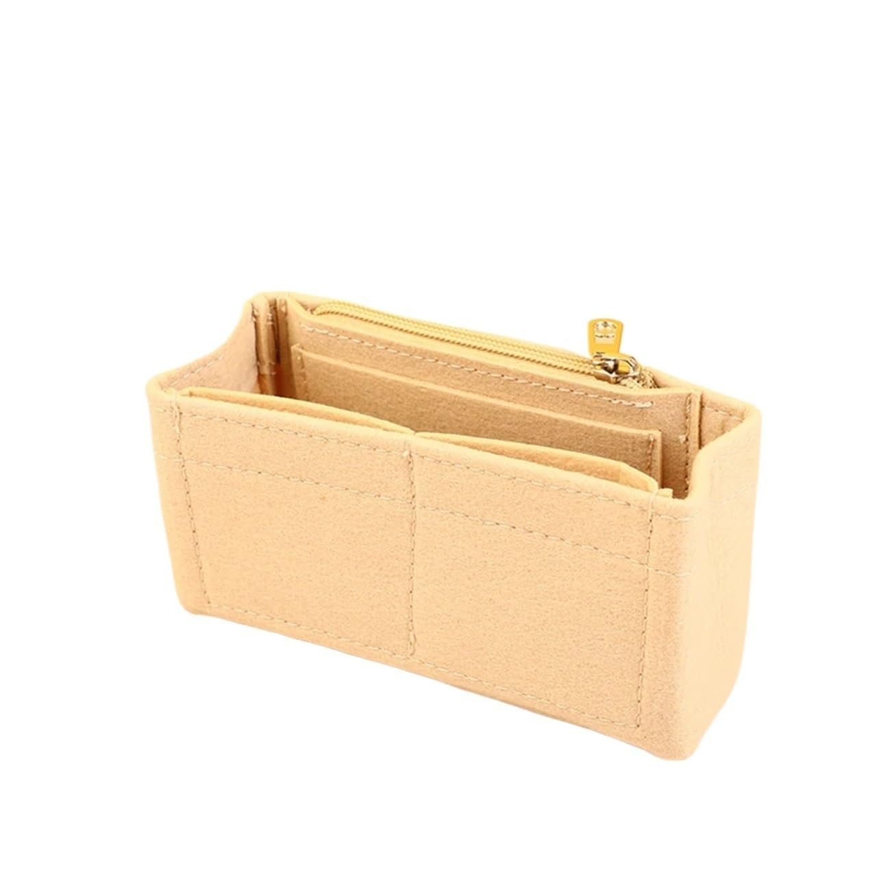 HUWOYG 2 Pcs Bag Organizer For Mini Storage The Liner Felt Purse Insert Handbag Inner Bladder For Wallet Organizer(Beige)