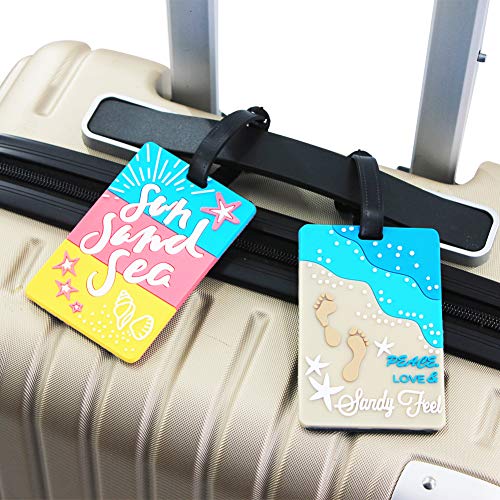 Mziart Cute Luggage Tags for Women Men, Summer Beach Bag Tags Unique Travel Baggage Tags Suitcase Identifier Labels, Set of 5 - Thumbnail 7