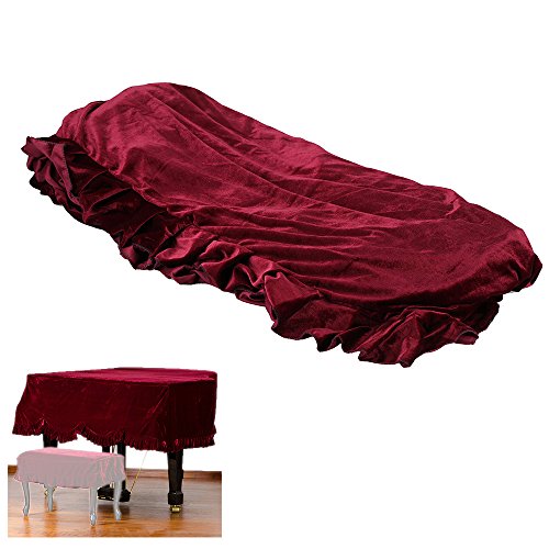 Tempaky Piano de Cauda Pleuche Bordado Capa Protetora Contra Poeira