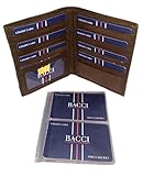 Bacci Hipster Premium Leather Wallet with ID Window and Credit Card Sleeve