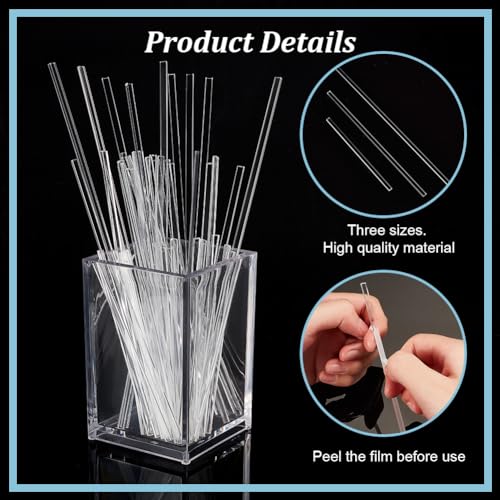 AHANDMAKER 55Pcs Acrylic Lollipop Sticks Flat Clear Sticks for Cake Toppers Clear Sticks Reusable Ice Cream Stick for DIY Crafts Cake Pops for Candy Chocolate Cookie Dessert - Image 3