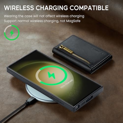 Coque iPhone 17 Air en cuir magnétique avec fermeture éclair et support - 3