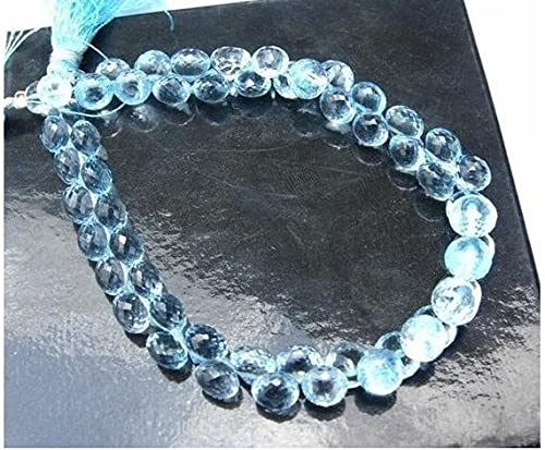 Onion briolettes sky blue az perles facettées 6-7mm pour fabrication bijoux DIY