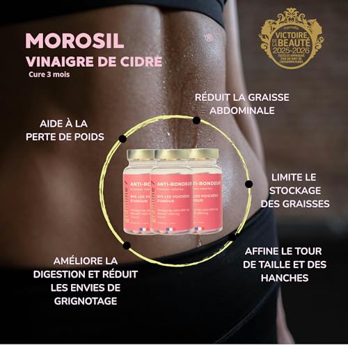 Morosil® 400 mg - Brûleur de Graisse Puissant - Vinaigre de Cidre 500 mg - Choline - Perte de Poids & de Graisse Abdominale - 60 Gélules - Vegan - Fabriqué en France – Image 4