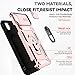 for iPhone XR Case with Camera Lens Cover HD Screen Protector, Dual Layer [15 FT Military Grade Drop Protection] Magnetic Ring Holder Kickstand Protective Phone Case for iPhone XR 6.1 inch (Rose Gold)