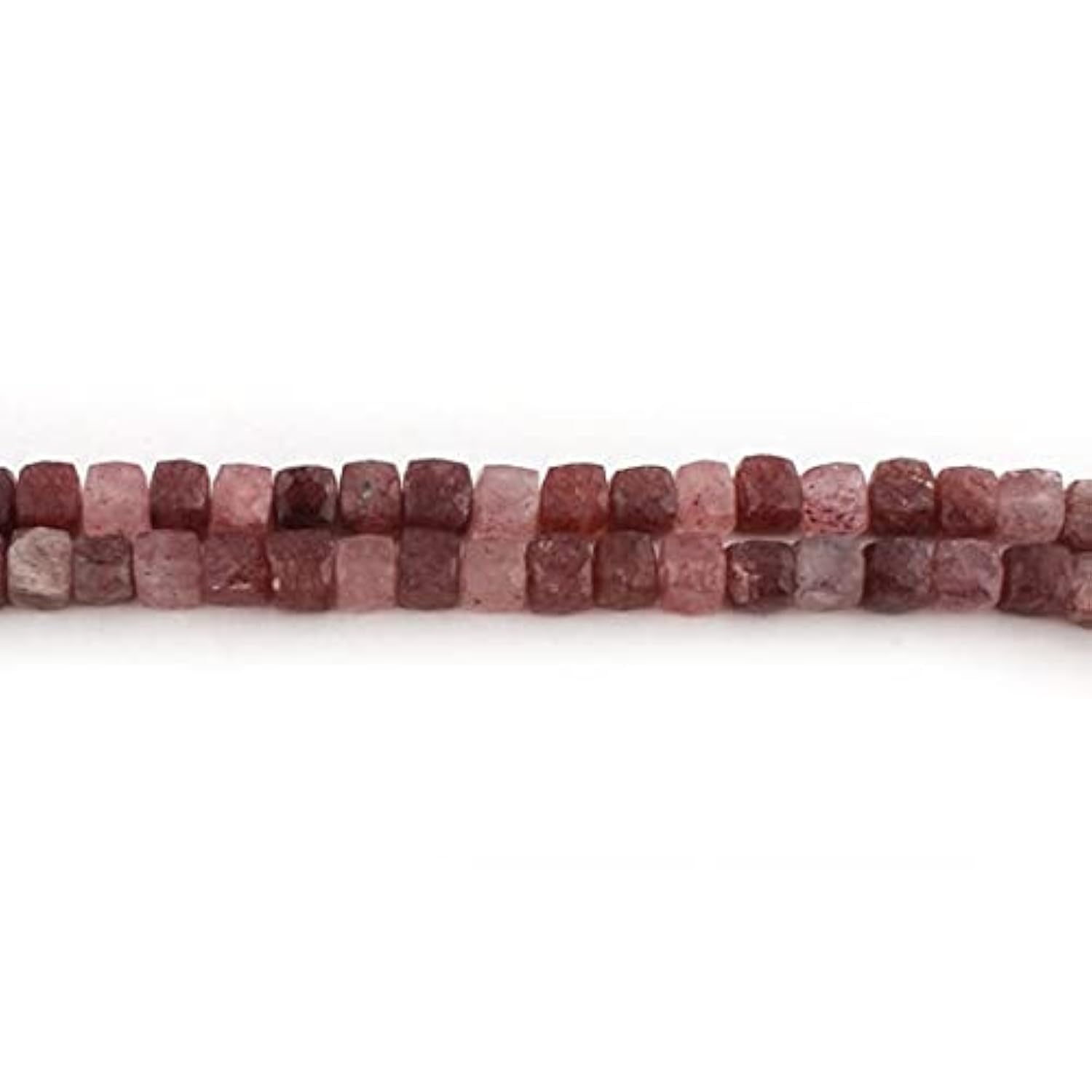 Quartz fraise cubes 8-9mm pour fabriquer vos bijoux d'été
