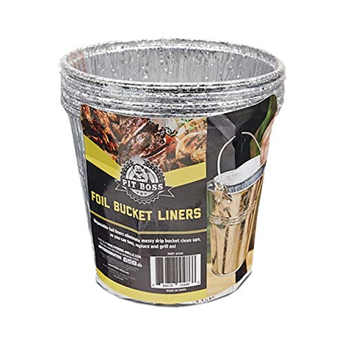 Pit Boss Grills 67292 Pit Boss Foil - 6 Pak Bucket Liner, Silver (New)