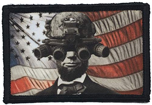 Tactical Abraham Lincoln Morale Patch 2x3 Hook and Loop Made in The USA!