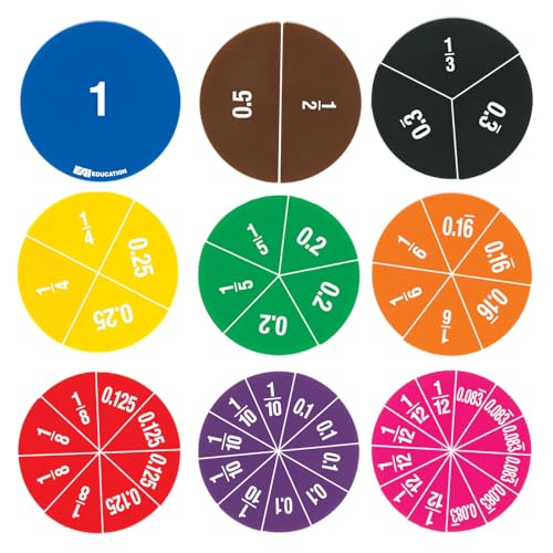 EAI Education Double-Sided Fraction/Decimal Circles - 30 Sets of 51 in Tub