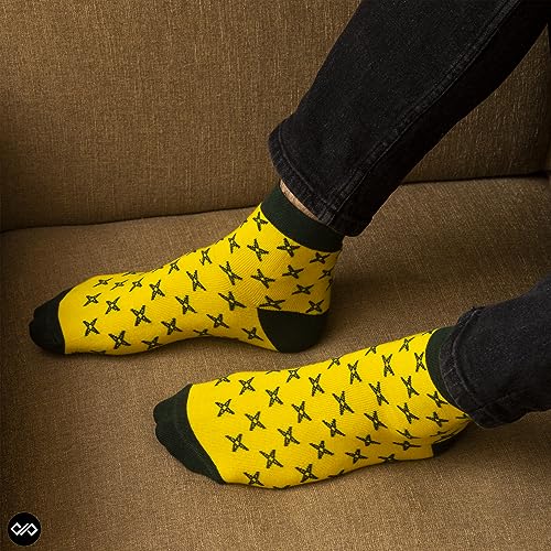 Image of DYNAMOCKS Men's and Women's Combed Cotton Ankle Length Socks (Pack of 6) (Multicolour, Free Size)