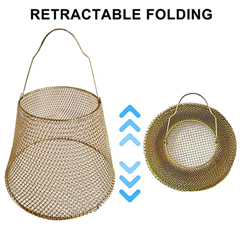 Egg Basket Egg Collecting Basket: Collapsible Baskets, Vintage Metal Hanging Basket, Round Chicken Egg Basket With Handles Rustic Style Egg Harvest Basket, For Farmhouse Chicken Coop Kitchen Storage #TOP2