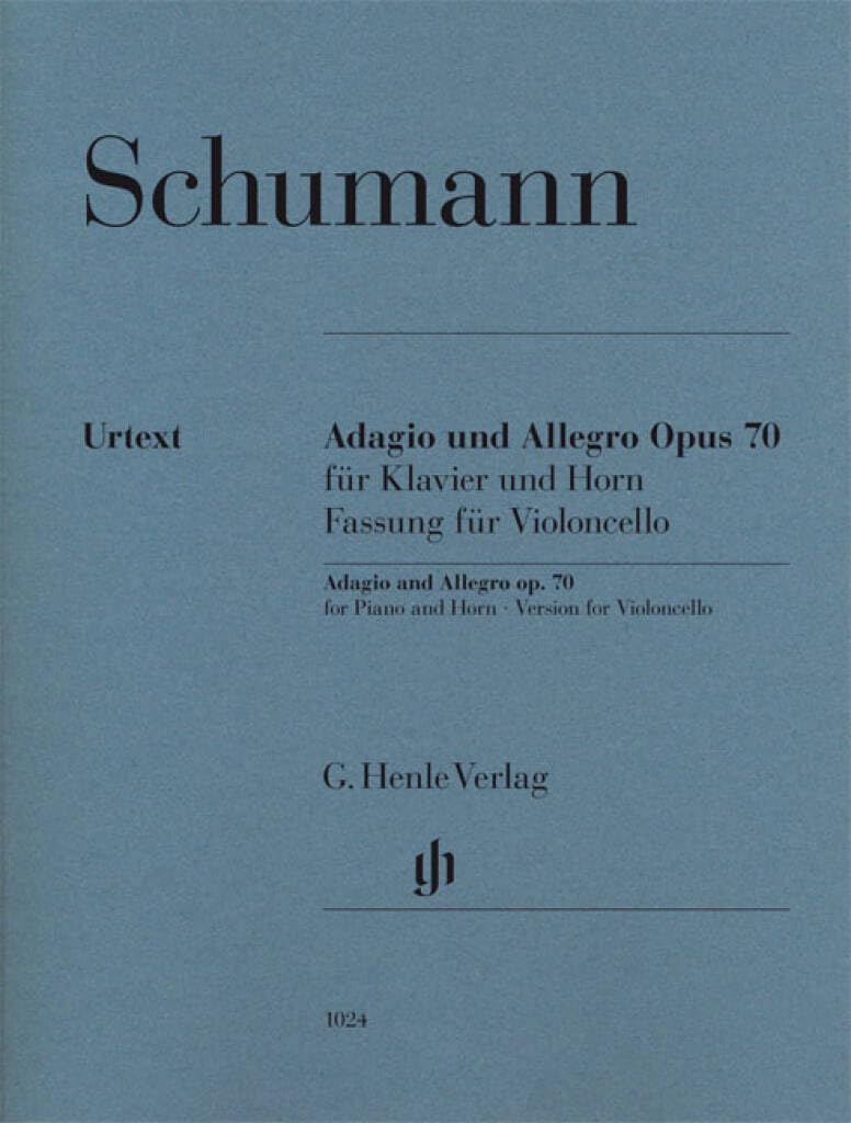 Adagio and Allegro for Piano and Horn op.70 - Version for Violoncello - piano and cello - piano reduction with solo part - (HN 1024)