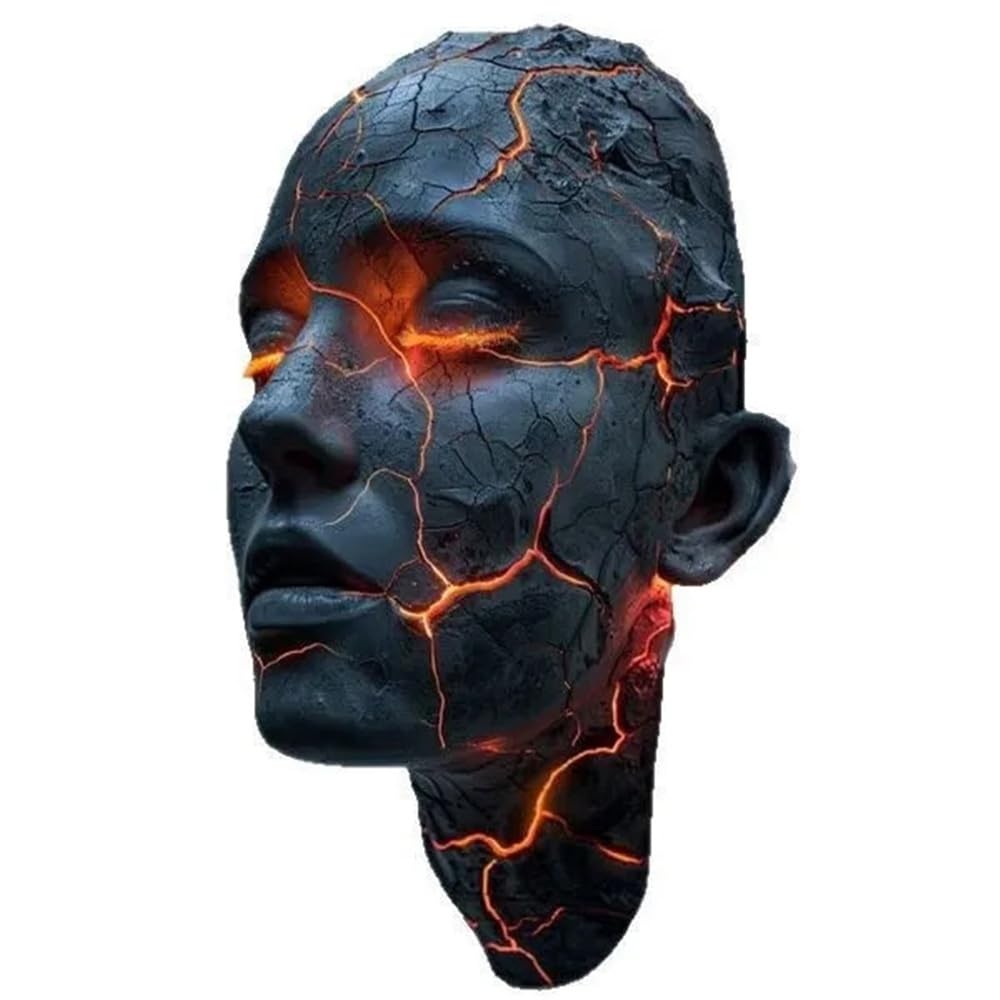 Cracked Soul Wall Light, Creative Broken Art Decor Lamp, Gothic Style Halloween Home Decoration, Unique Resin Craft for Living R