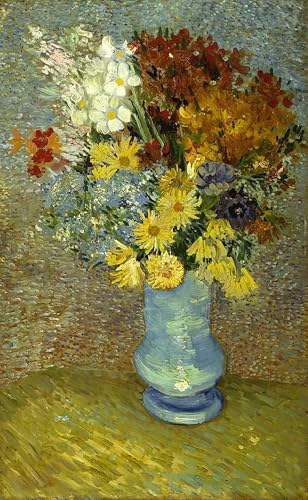 Peinture sur toile fleurs colorées Van Gogh pour une ambiance de chambre apaisante